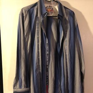 Robert Graham Button Down Dress Shirt Size L